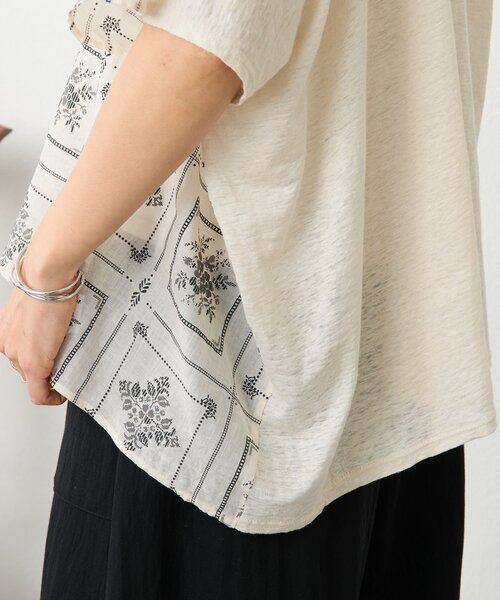 BEARDSLEY（ビアズリー） tシャツ 半袖 刺繍風プリントプルオーバー