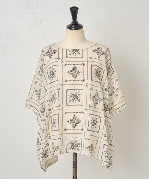 BEARDSLEY（ビアズリー） tシャツ 半袖 刺繍風プリントプルオーバー