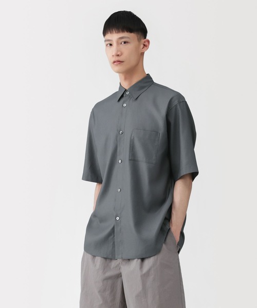 MUJI Labo シャツ 「MUJI Labo」紳士 和紙混ドビー織り 半袖シャツ