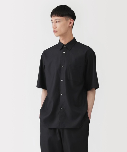 MUJI Labo シャツ 「MUJI Labo」紳士 和紙混ドビー織り 半袖シャツ