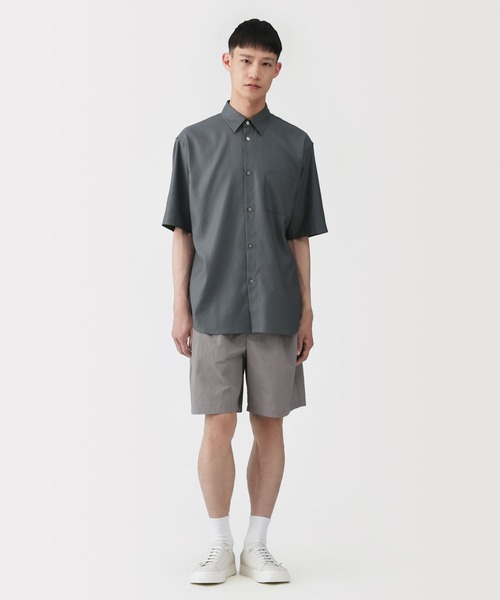 MUJI Labo シャツ 「MUJI Labo」紳士 和紙混ドビー織り 半袖シャツ