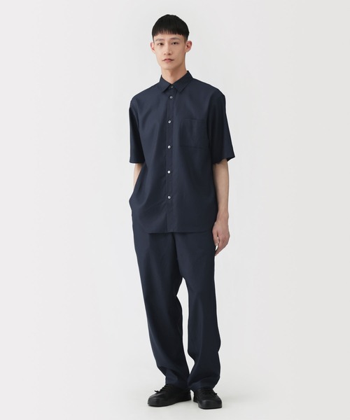 MUJI Labo シャツ 「MUJI Labo」紳士 和紙混ドビー織り 半袖シャツ