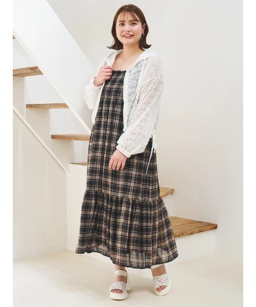 [新品]アリーム チェックシャーリングワンピース ReーJ＆SUPURE（リジェイ＆スプル） ワンピース 「大きいサイズ