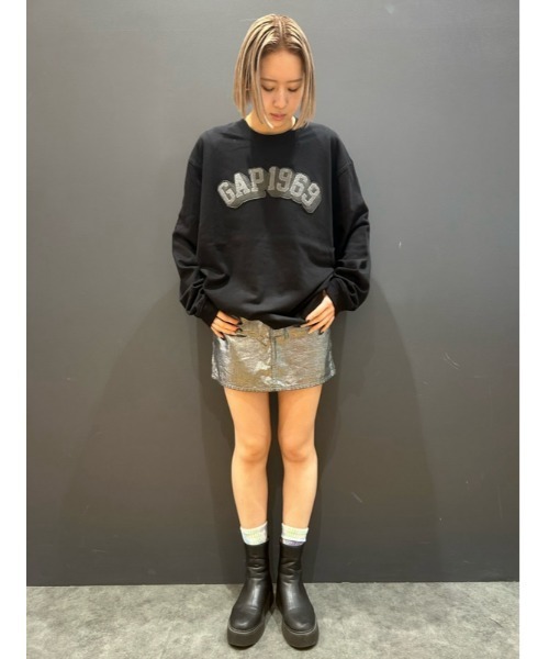 「GAP」 スウェットカットソー X-SMALL ネイビー メンズ_画像9