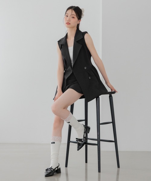 Heather（ヘザー） コート アウター バルーンヘムジレジャケット 