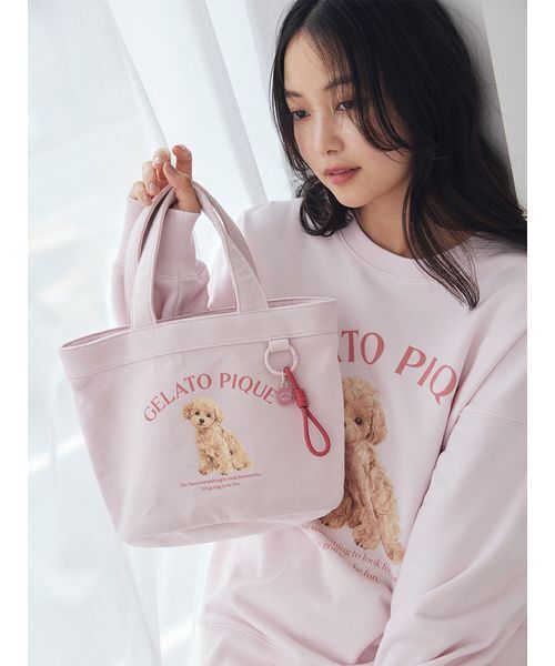 【新品】gelato pique（ジェラート ピケ） お散歩バッグ Ｍ　ピンク gelato pique（ジェラートピケ） トートバッグ お散歩ドッグミニバッグ