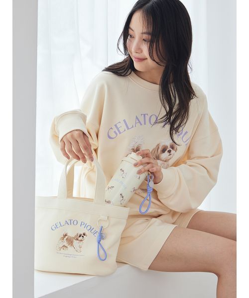 【即日発送】ジェラートピケ シーズー柄 お散歩ドッグミニバッグ CRM gelato pique（ジェラートピケ） トートバッグ お散歩ドッグミニバッグ