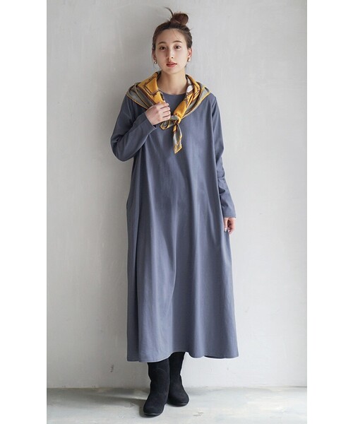 「zootie」 長袖ワンピース M-L テラコッタ レディース_画像4