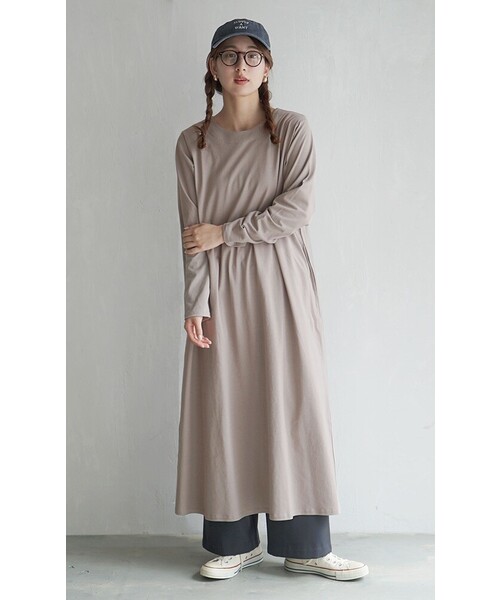 「zootie」 長袖ワンピース M-L テラコッタ レディース_画像8