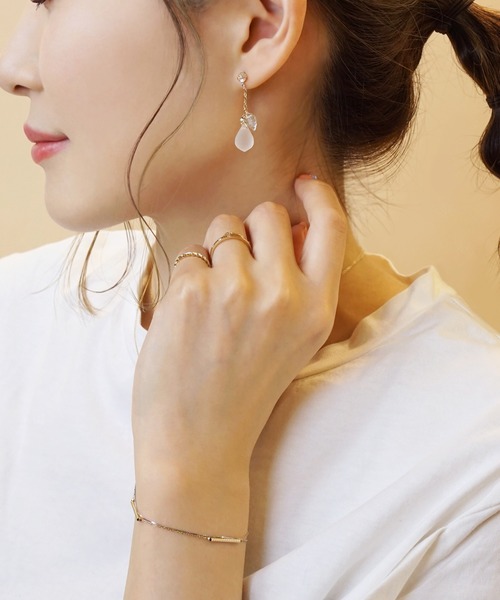 ピアス K18・K10 フロストリーフ ピアス（ YG）