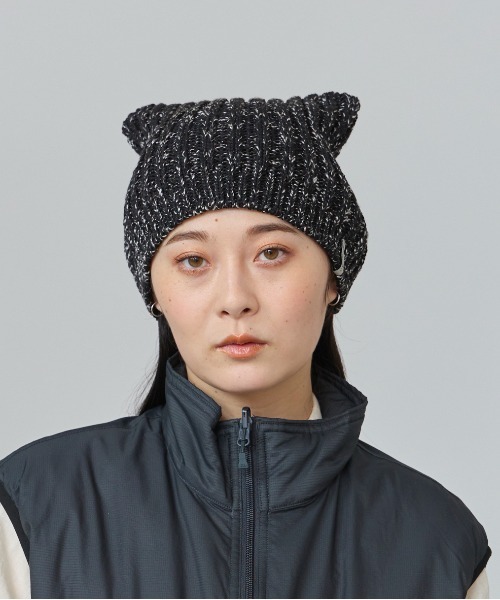ニットキャップ・ビーニー [MERCHEN] Over Earmuff Beanie_4color override ニット帽 ニットキャップ OVERRIDE KNIT MIX CAT