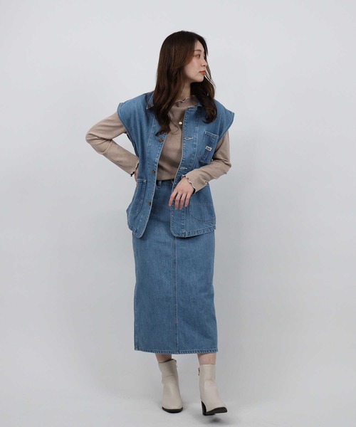Lee ベスト ジレ 「Lee」デニムワークベスト レディース