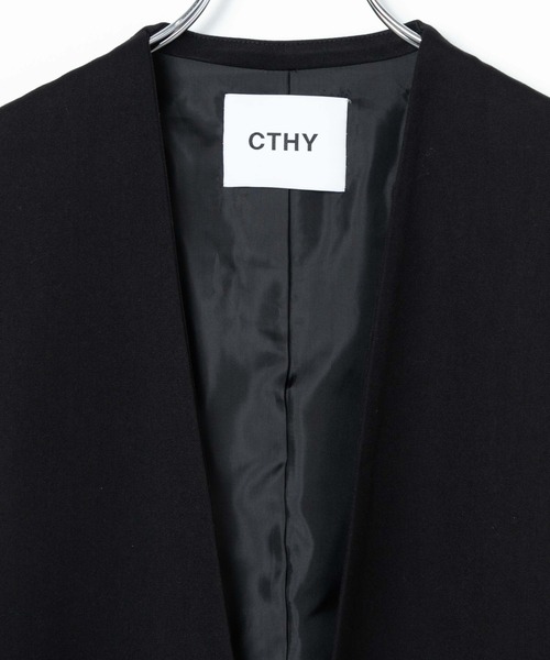 【CTHY】 ノーカラージャケット ブラックセットアップ セール】WEGO/【CTHY×THE STANDARD】ノーカラージャケット