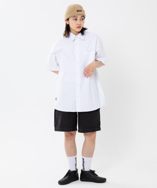 ブラウス シャツ 「mahagrid/マハグリッド」MGD OXFORD HALF SLEEVE SHIRTS/オックスフォード シャツ レディース MAHAGRID ブラウス シャツ 「mahagrid/マハグリッド」MGD OXFORD