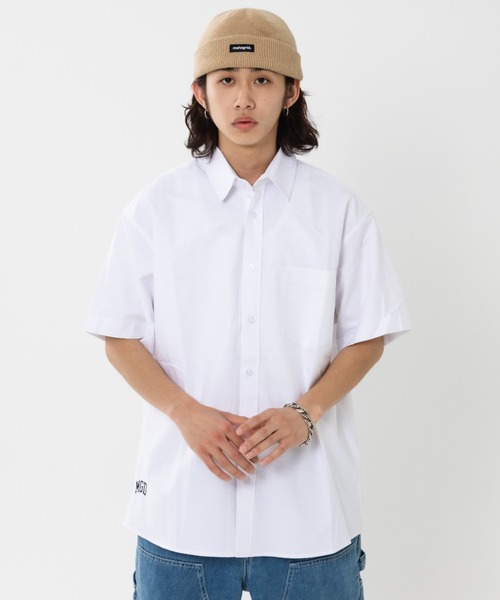 ブラウス シャツ 「mahagrid/マハグリッド」MGD OXFORD HALF SLEEVE SHIRTS/オックスフォード シャツ レディース mahagrid/マハグリッド』MGD OXFORD HALF SLEEVE SHIRTS