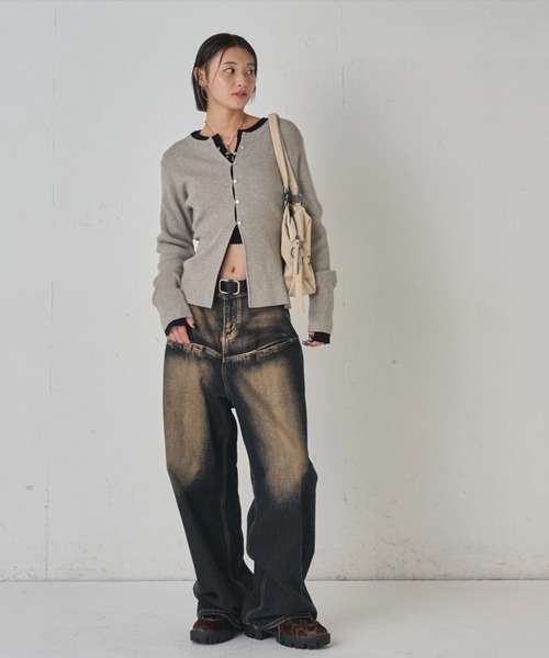 ジーンズ デニム デニムパンツ 「UNISEX / サイズ展開あり」スラッシュポケットブラストワイドデニム レディース メンズ_22