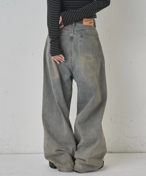 ジーンズ デニム デニムパンツ 「UNISEX / サイズ展開あり」スラッシュポケットブラストワイドデニム レディース メンズ_32