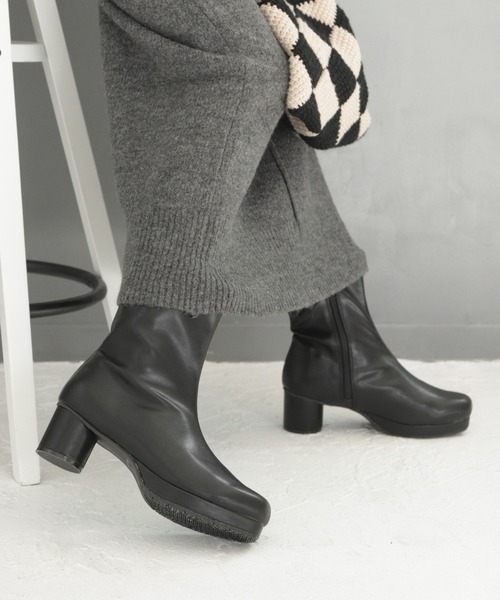 grandfleur（グランドフルール） ブーツ ストレッチ素材のミドルブーツ