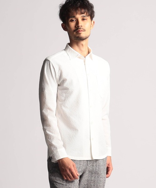 ニコルクラブフォーメン（NICOLE CLUB FOR MEN）/マイクロシアサッカーアラカルトデザインシャツ NICOLE CLUB FOR MEN（ニコルクラブフォーメン） シャツ マイクロシア