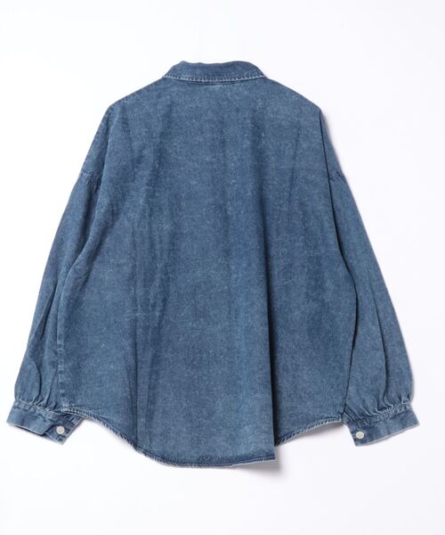 ブラウス シャツ ビッグシルエット 6.5オンス デニム 袖ギャザー シャツ レディース レディース メンズ THISIS ブラウス シャツ ビッグシルエット 6.5オンス デニム 袖