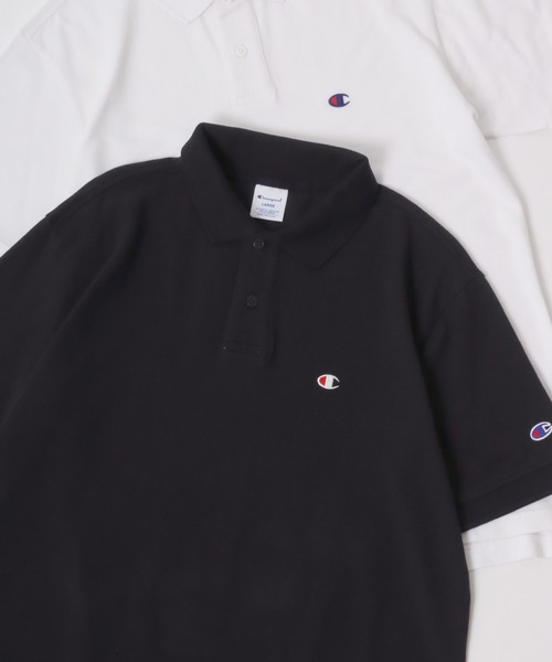 Champion（チャンピオン） ポロシャツ 半袖 カノコ ロゴワッペン ワン 