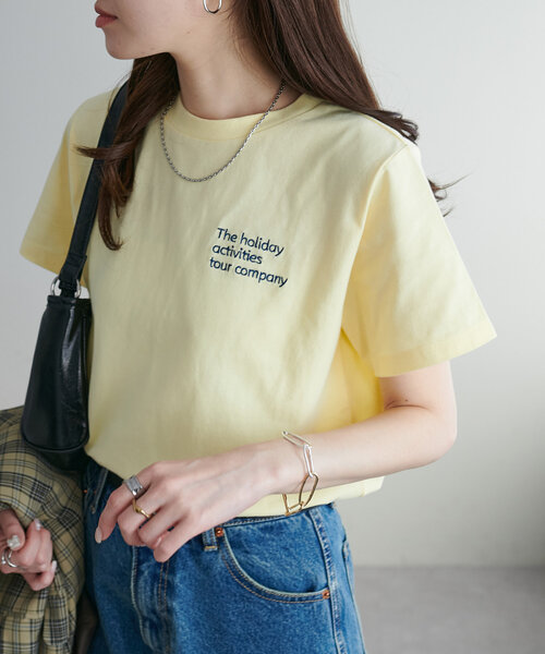 Discoat（ディスコート） tシャツ 「新色追加」3段ロゴ刺繍ショートT