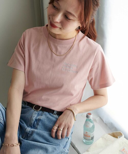 Discoat tシャツ 「新色追加」3段ロゴ刺繍ショートTシャツ「WEB