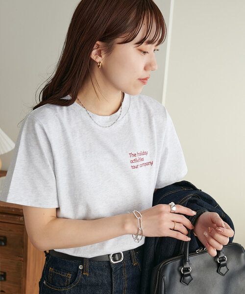 Discoat（ディスコート） tシャツ 「新色追加」3段ロゴ刺繍ショートT
