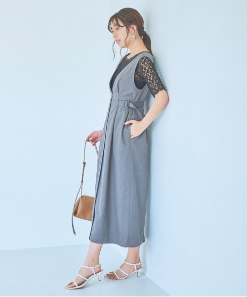 mysty woman tシャツ ストレッチレースインナープルオーバー半袖