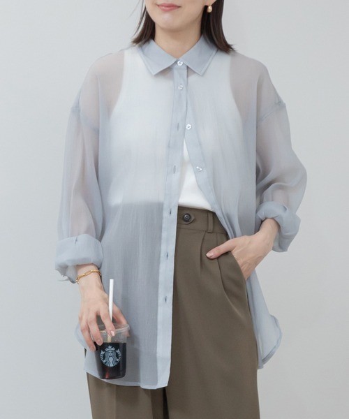 ブラウス シャツ 3wayシアーシャツ レディース HEILIS ブラウス シャツ 3wayアレンジシアーシャツ / シアー