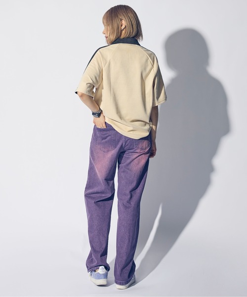 ポロシャツ ポロ 「*anobody* / アノバディー」Suede-touch Embroidered Polo Shirt/ スエードタッチ エン anobody ポロシャツ ポロ 「*anobody* / アノバディー」Suede