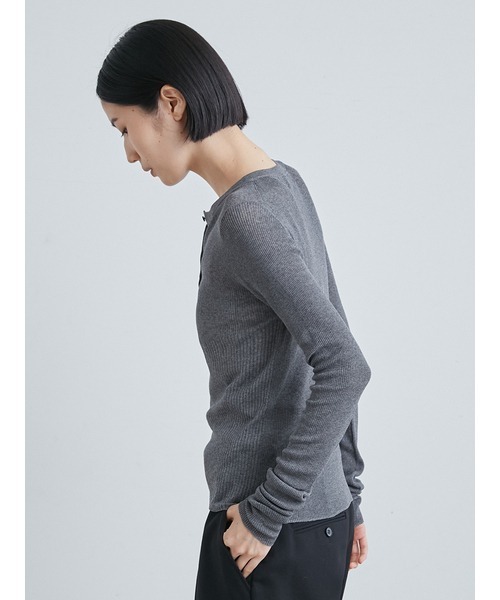 MIESROHE ニット セーター シアーリブヘンリーPO レディース 