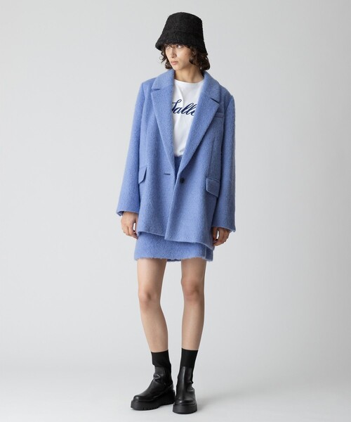 allureville コート チェスターコート モヘヤシャギーハーフチェスター 
