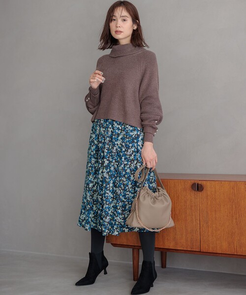 組曲（KUMIKYOKU） スカート ニュアージュフラワープリント スカート