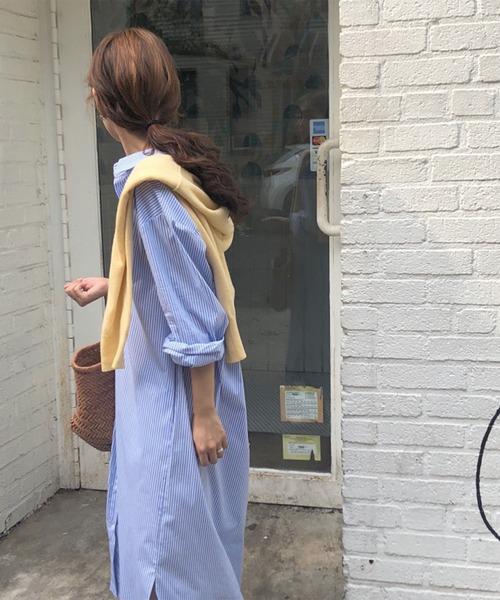 aimoha（アイモハ） ワンピース ストライプシャツロングワンピース