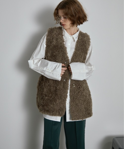 THE Yon ダウンベスト ベスト キルトライニングエコファーミドルジレ