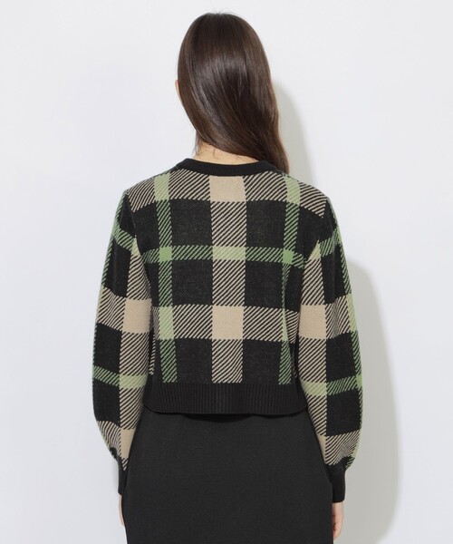 CB CRESTBRIDGE カーディガン クレストブリッジチェックジャカード