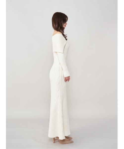 Darich（ダーリッチ） ワンピース ケープカラーケーブルロング