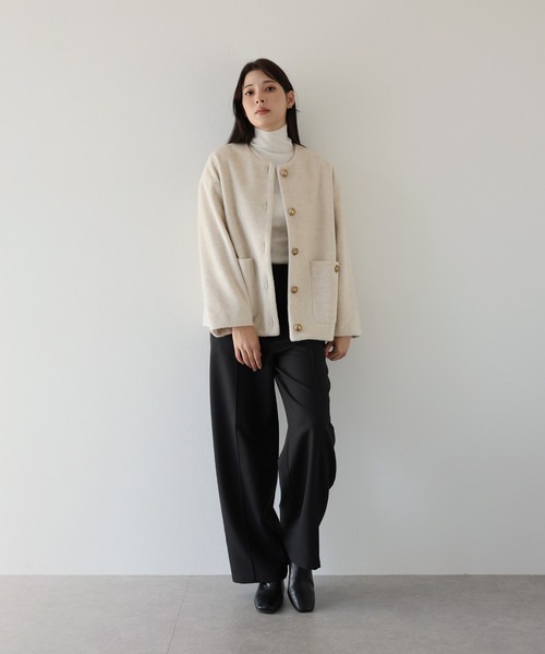 J by blue（ジェイバイブルー） ノーカラーコート コート 「新色追加