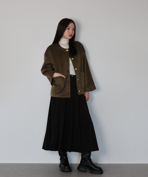 J by blue（ジェイバイブルー） ノーカラーコート コート 「新色追加