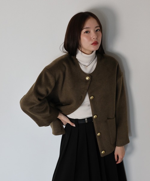 J by blue（ジェイバイブルー） ノーカラーコート コート 「新色追加
