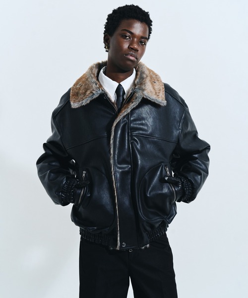 KIRCILAR リバーシブルレザージャケット CAMPHOR WOOD コート ジャケット FAUX LEATHER/FUR REVERSIBLE JACKET