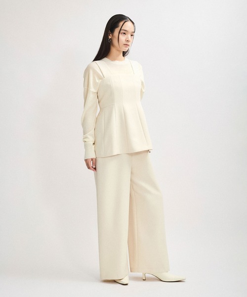 【逸品】・【サステナブル】ペプラムロンパース ADAM ET ROPE'（アダムエロペ） オールインワン 「逸品