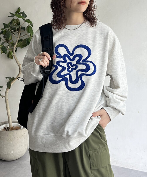 tシャツ アソートサガラ刺繍スウェット レディース