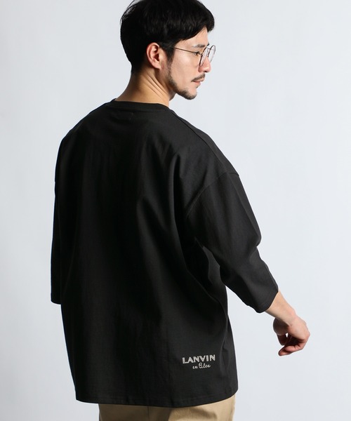 tシャツ ヘビーウェイト(8オンス) リラックスフィット 7分袖 ヘンリーTシャツ メンズ | LANVIN en Bleu | 05