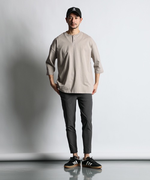 tシャツ ヘビーウェイト(8オンス) リラックスフィット 7分袖 ヘンリーTシャツ メンズ | LANVIN en Bleu | 08