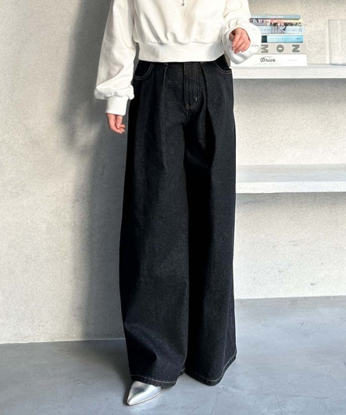 archives ジーンズ デニム デニムパンツ タックワイドデニム