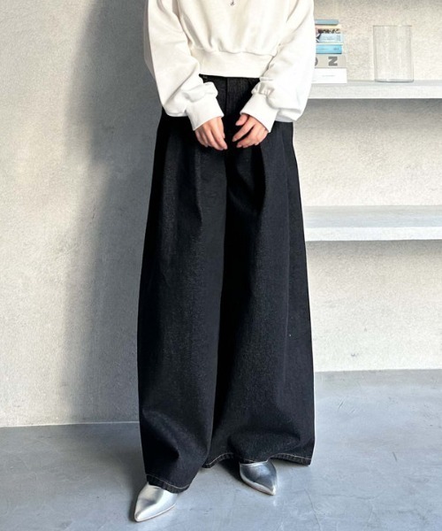 Asapmoda ワイドデニム　ブラック　古着　Mサイズ Slut Koriyama2nd －USA LEVI'S BLACK DENIM－ ブラックデニムの