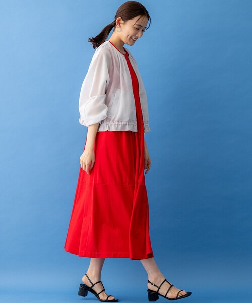 23区 ウールリバー ショート ブルゾン＋シアーコットンボイル フリル