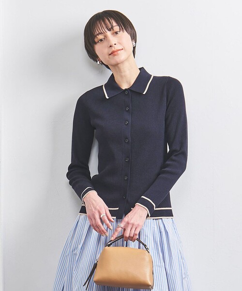 UNITED ARROWS カーディガン リブ ポロニット レディース